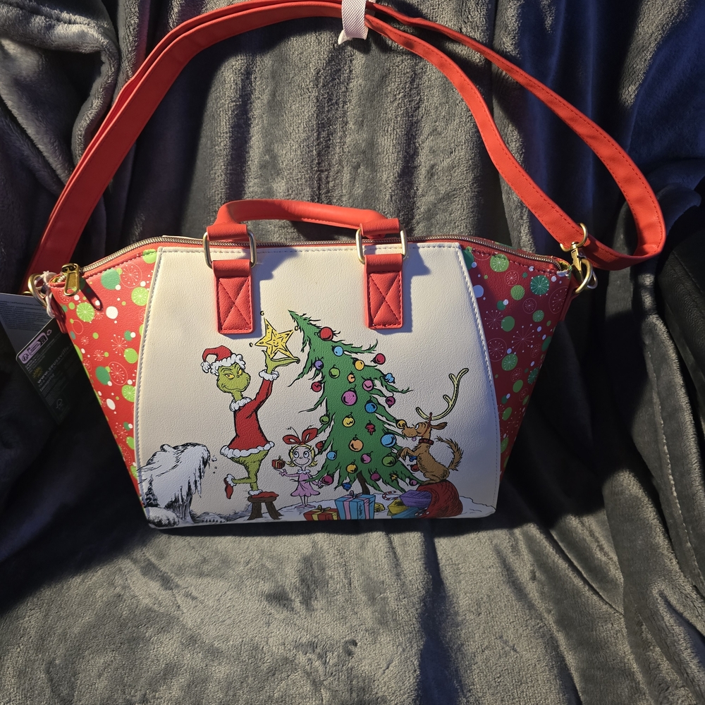 Loungefly Brand New The Grinch Red and White Holiday Shoulder Bag
